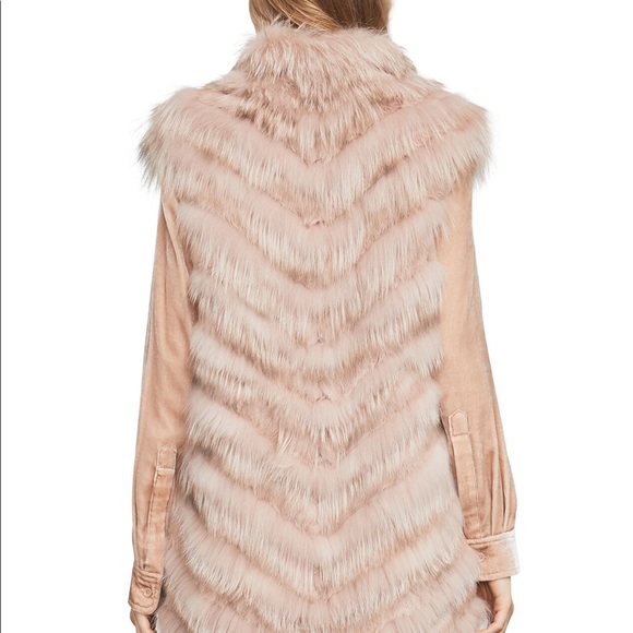 Fur Coat Vest BCBG MAXAZRIA DARAH FUR VEST SZ M - Picture 2 of 5